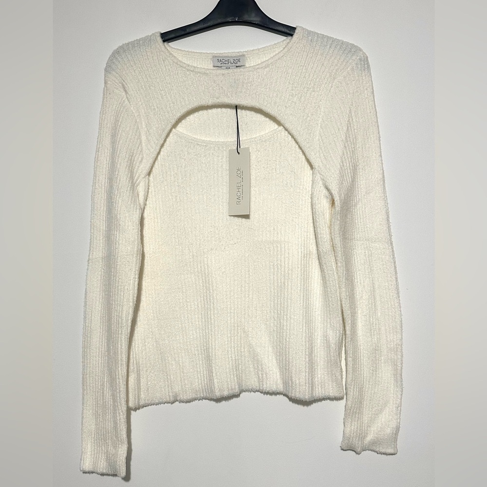 NWT Rachel Zoe Soft Plush Cut Out Sweater Medium